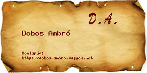 Dobos Ambró névjegykártya
